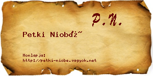 Petki Niobé névjegykártya
